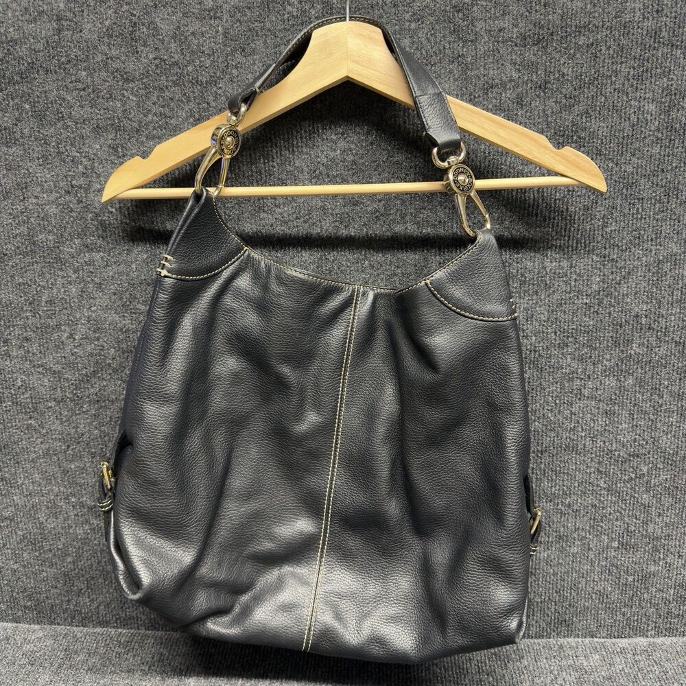 Vintage Dooney & Bourke Black Pebbled Leather Hobo Bag Shoulder Slouchy Purse